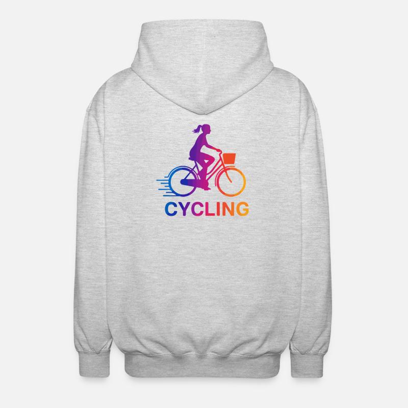 Rainbow Gradient Cyclist - Unisex Hooded Jacket - light heather grey