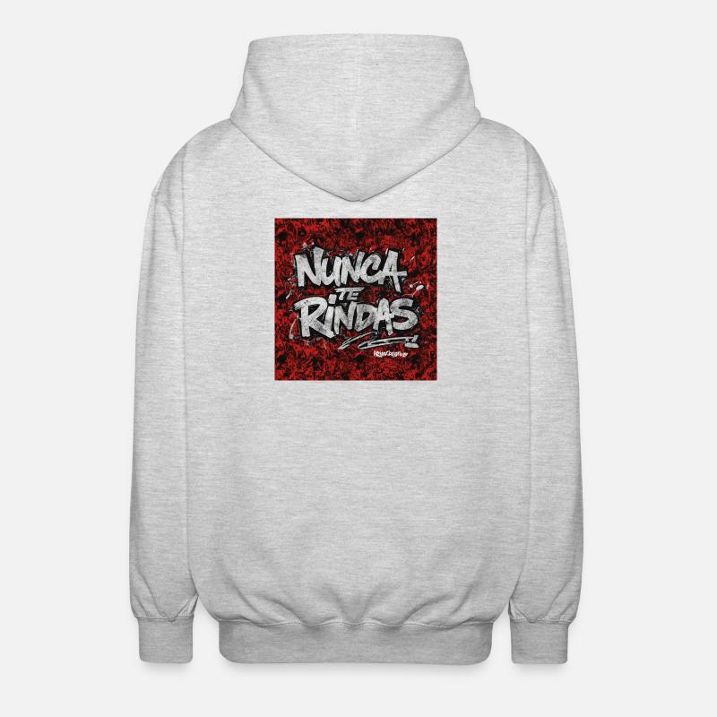 Nie von den Graffiti-Kapitulationen - Unisex Kapuzenjacke - Hellgrau meliert