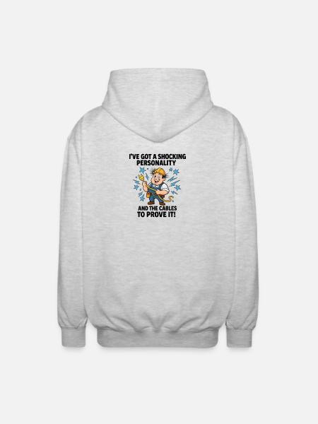 Shocking Personality Electrician - Unisex Hooded Jacket - light heather grey