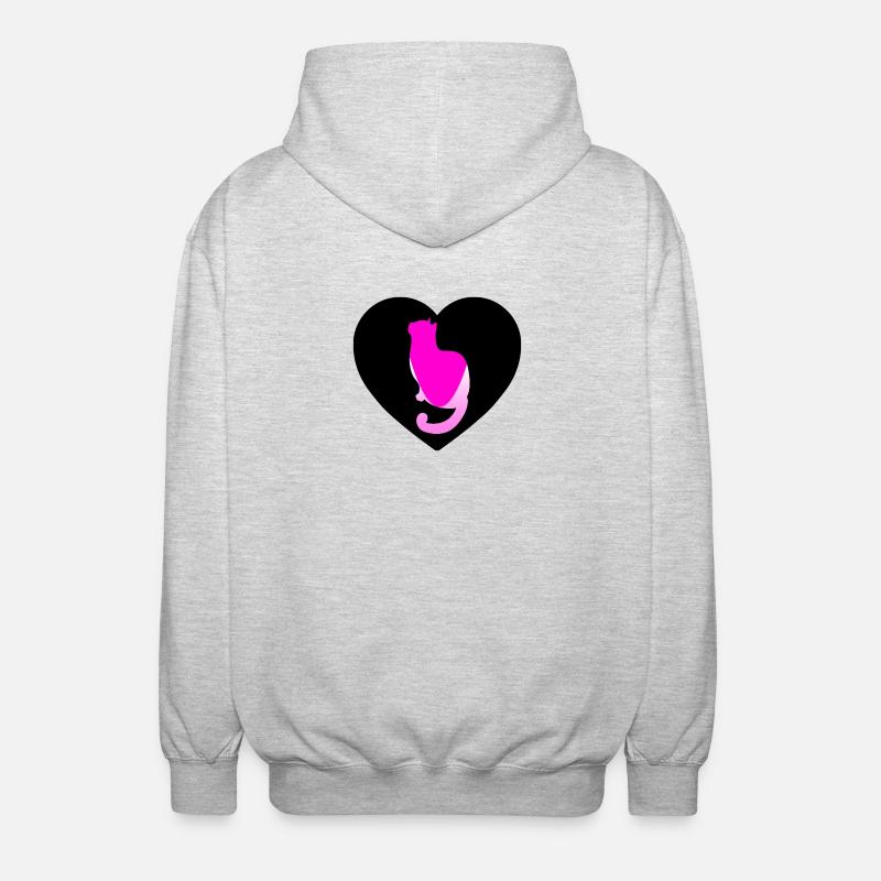 Chat - Veste à capuche unisexe - gris clair chiné