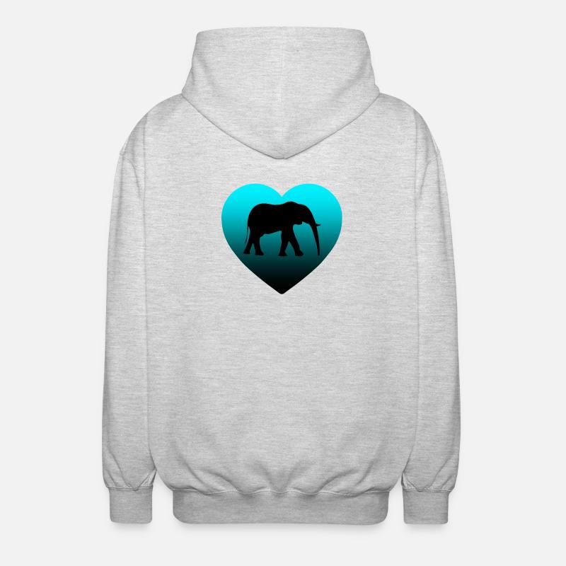 Elefant - Unisex Kapuzenjacke - Hellgrau meliert