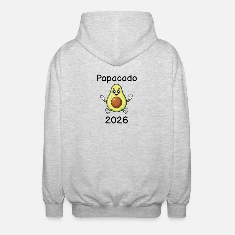 Papacado 2026 – Papa avocat enceinte - Veste à capuche unisexe - gris clair chiné