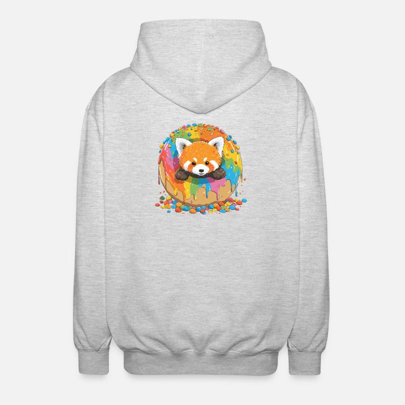 Regenbogen Donutfuchs - Unisex Kapuzenjacke - Hellgrau meliert