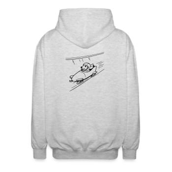 dackel eis bob kanal line art - Unisex Kapuzenjacke - Hellgrau meliert - Hinten - AI Model Male 185 light (185cm)