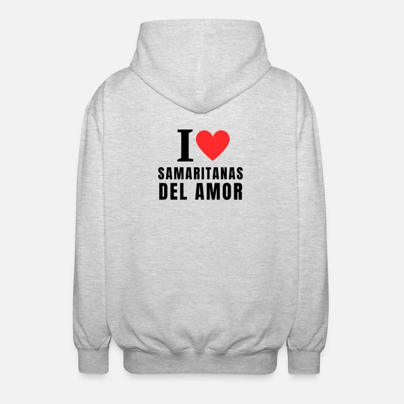 SAMARITAINS DE L’AMOUR - Veste à capuche unisexe - gris clair chiné