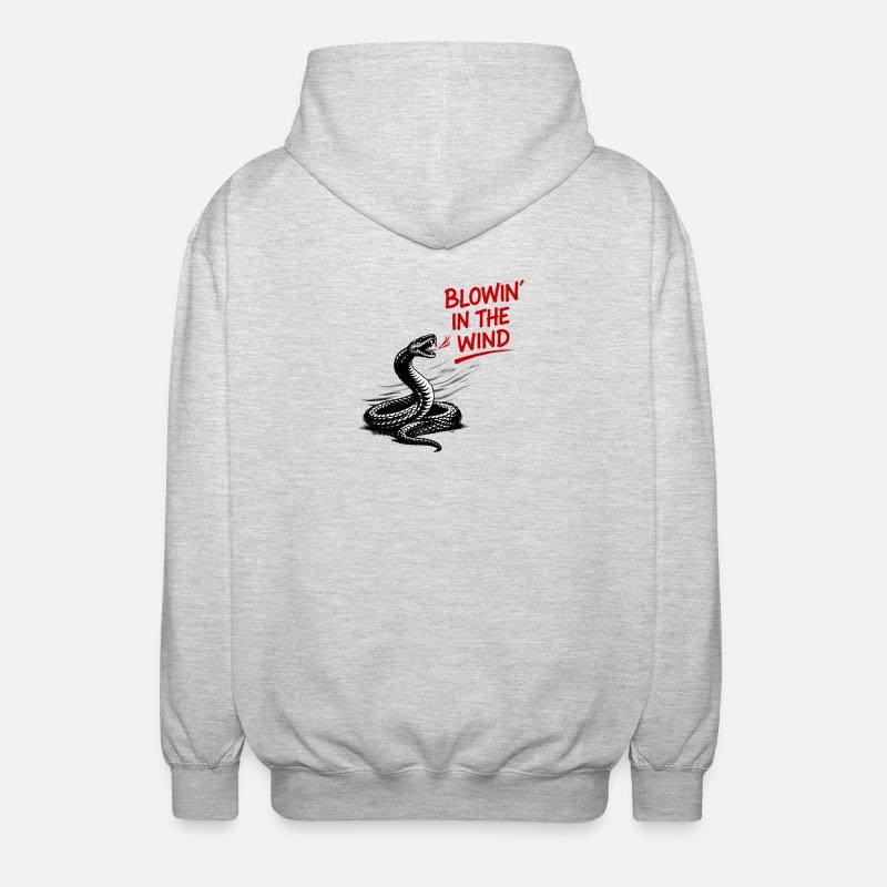 Graphique du Serpent du Vent - Veste à capuche unisexe - gris clair chiné
