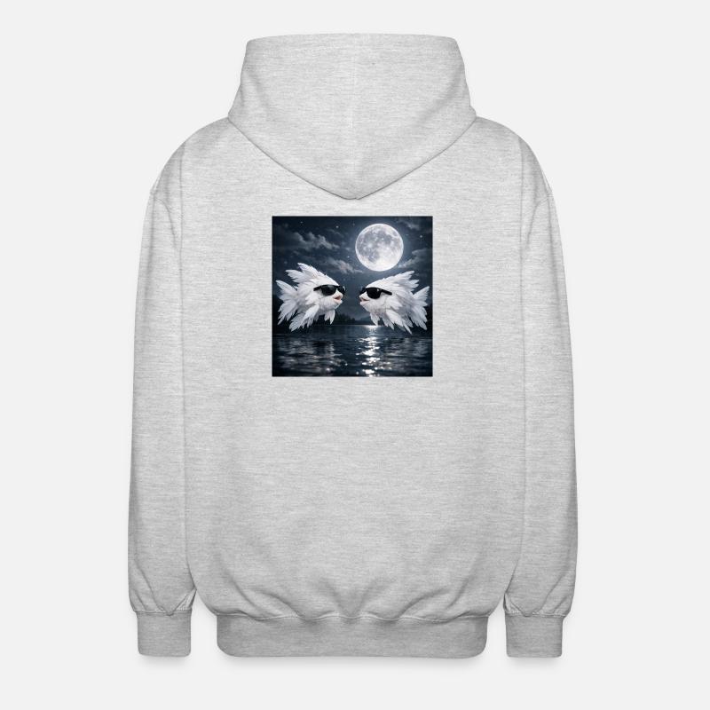Federfisch - Unisex Kapuzenjacke - Hellgrau meliert