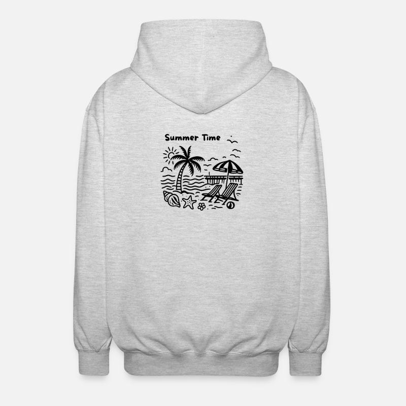 Conception de la plage - Veste à capuche unisexe - gris clair chiné