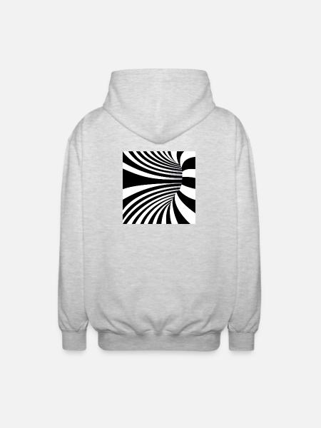 Monochrome Spiral Flux - Veste à capuche unisexe - gris clair chiné
