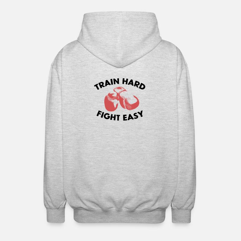 TRAIN HARD FIGHT EASY - Veste à capuche unisexe - gris clair chiné