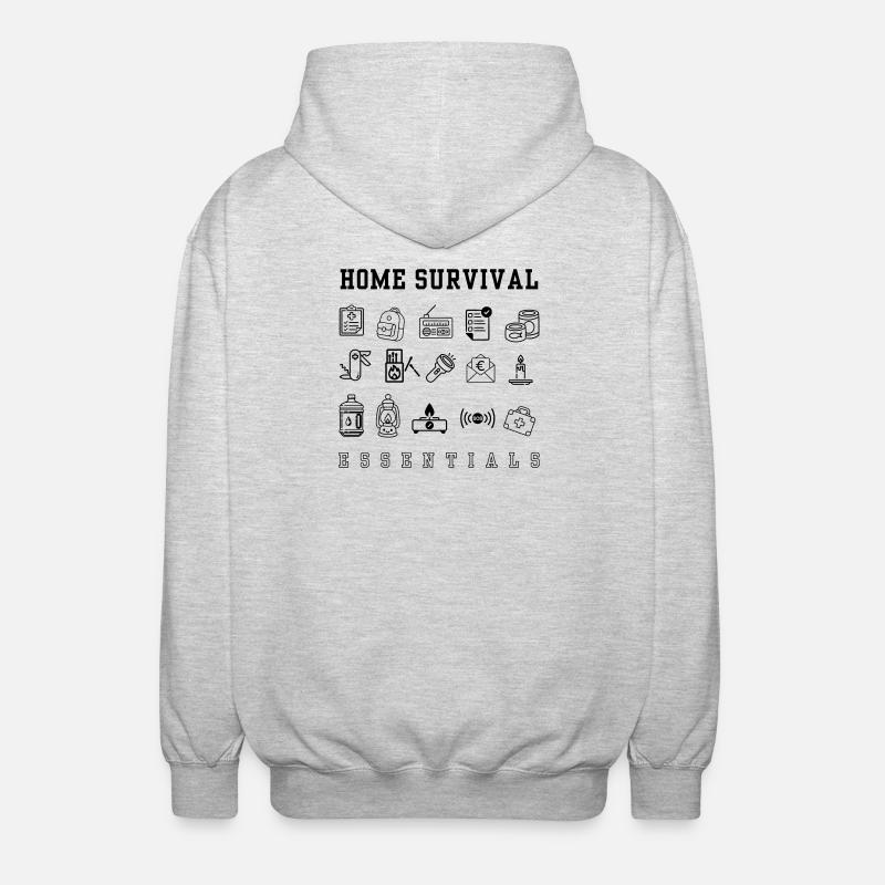 Emergency plan - doomsday - Unisex Hooded Jacket - light heather grey