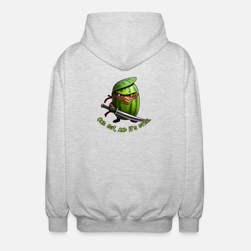 Ninja pastèque avec l’épée - Veste à capuche unisexe - gris clair chiné