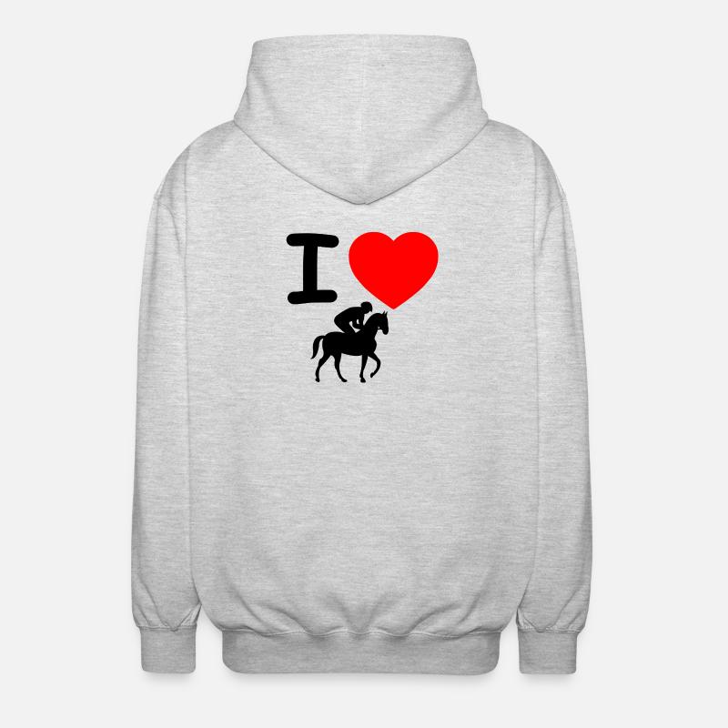 Chevaux - Veste à capuche unisexe - gris clair chiné