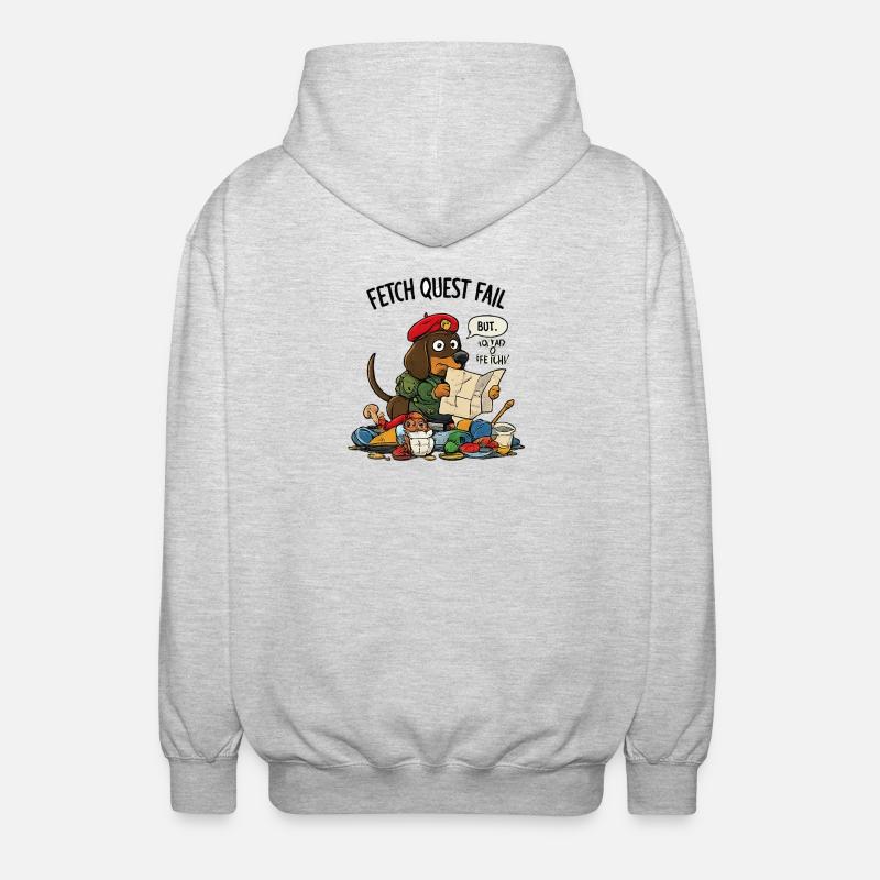 Fetch Quest Fail Pup - Unisex Hooded Jacket - light heather grey