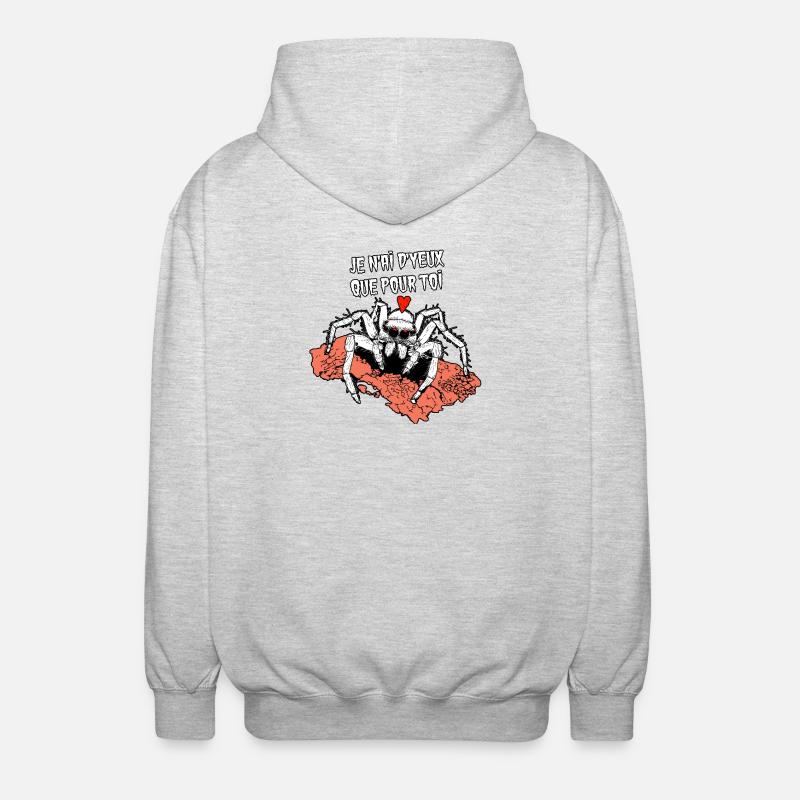 I ONLY HAVE EYES FOR YOU! (spider) - Unisex Hooded Jacket - light heather grey