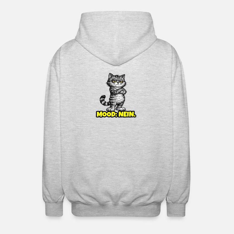 Mood: Nein. – Grumpy Katze (Chef Vibes) - Veste à capuche unisexe - gris clair chiné