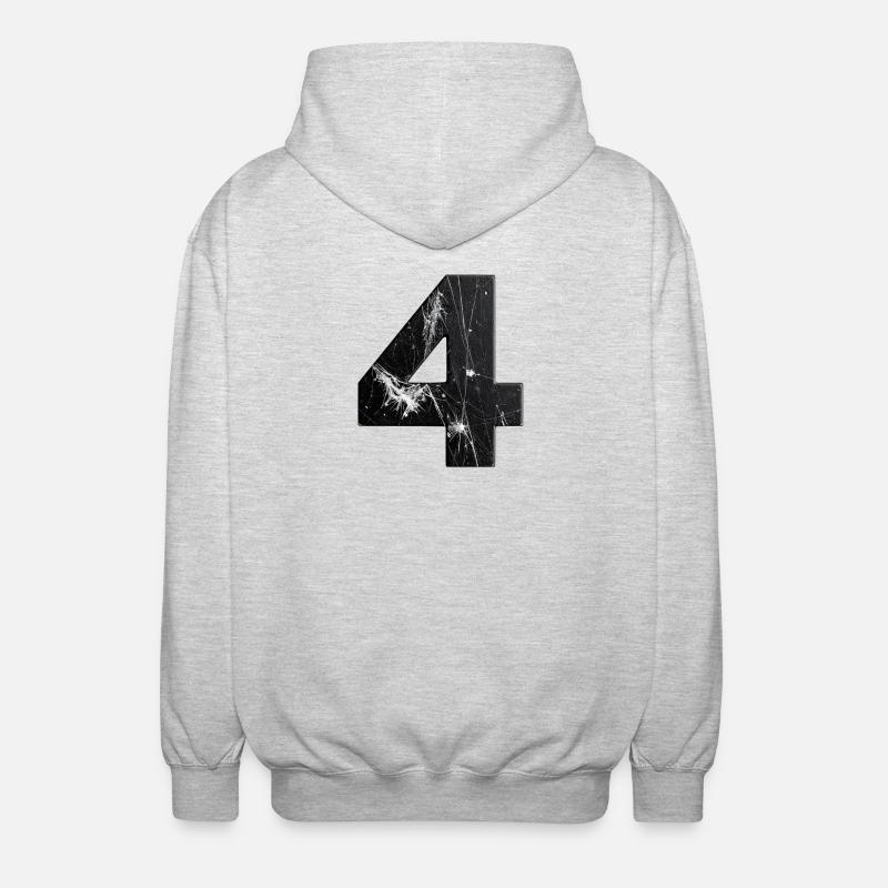 Black four-scratch pattern - Unisex Hooded Jacket - light heather grey