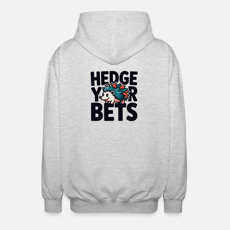 Hedge Your Bets Hedgehog - Unisex Kapuzenjacke - Hellgrau meliert