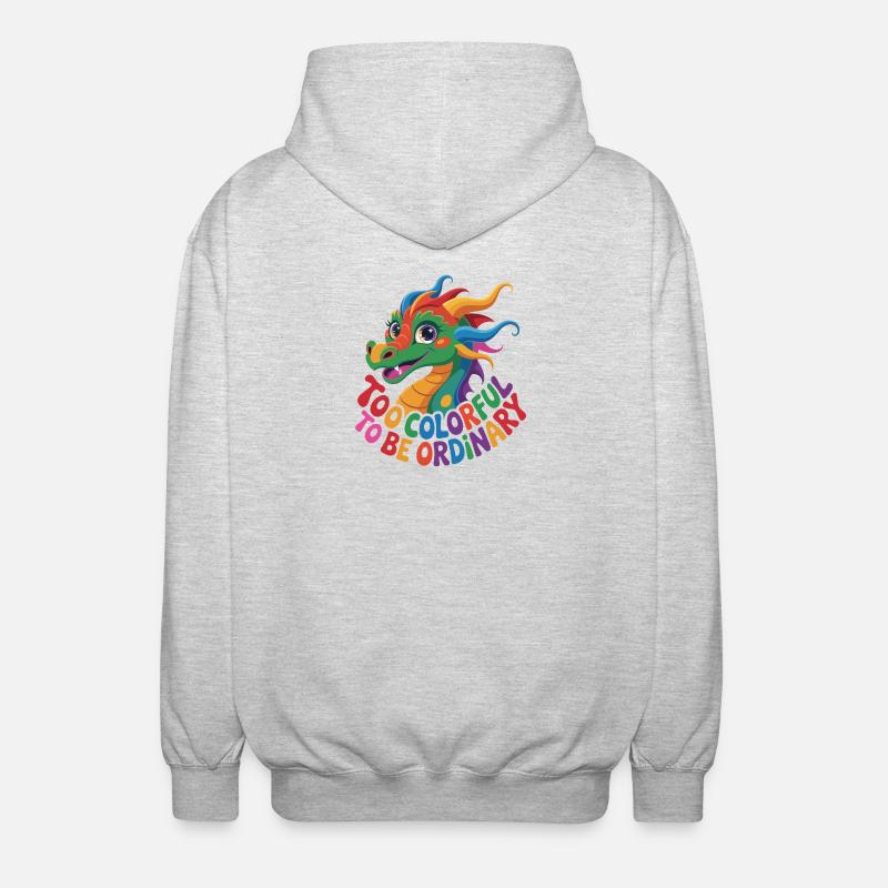 Farbenfroher eigenständiger Drache - Unisex Kapuzenjacke - Hellgrau meliert