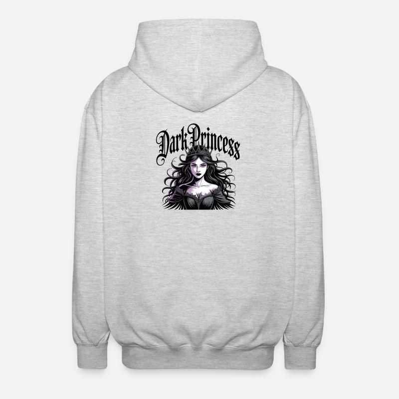 Dunkle Prinzessin Gothic Krone - Unisex Kapuzenjacke - Hellgrau meliert