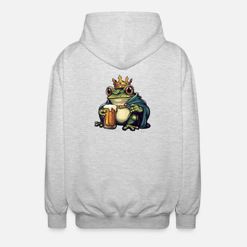 Roi de la Bière Grenouille - Veste à capuche unisexe - gris clair chiné