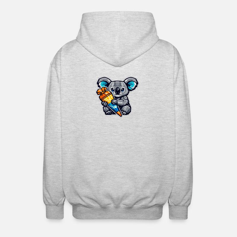 Endlich Schulkind Koala Schultüte Einschulung - Unisex Kapuzenjacke - Hellgrau meliert