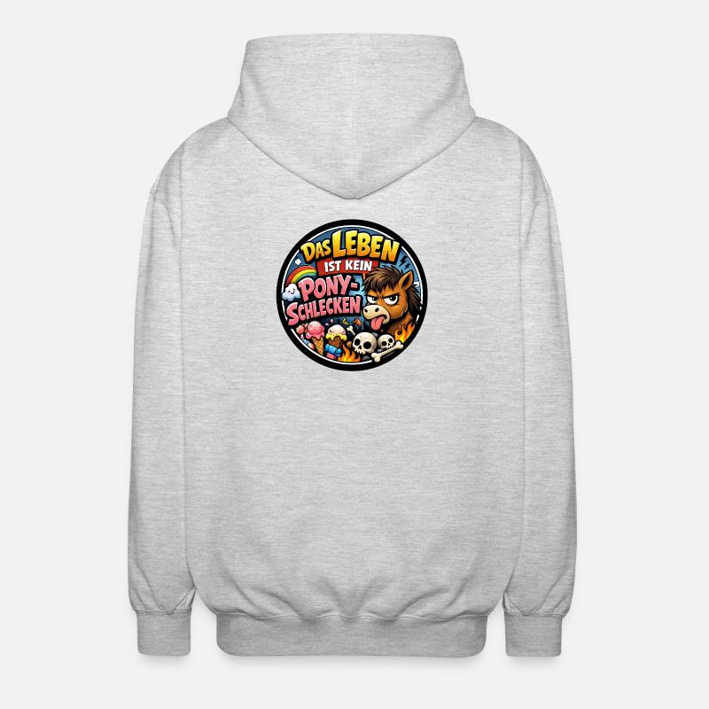 Leccare il pony - Felpa unisex con cappuccio - grigio chiaro melange