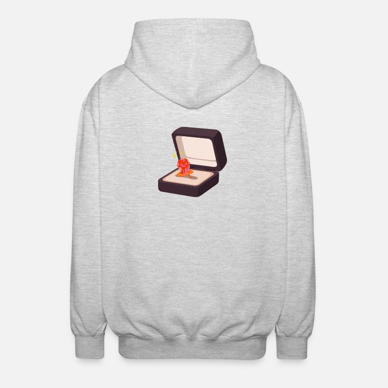 Candy Ring Proposal Engagement Marry Wedding - Unisex Hooded Jacket - light heather grey