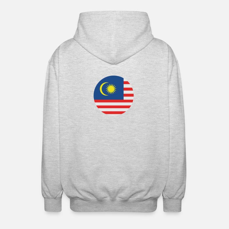 Drapeau rond de Malaisie - Veste à capuche unisexe - gris clair chiné