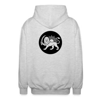 Persian Lion Persia Iran Symbol - Unisex Hooded Jacket - light heather grey - Back - AI Model Male 185 light (185cm)