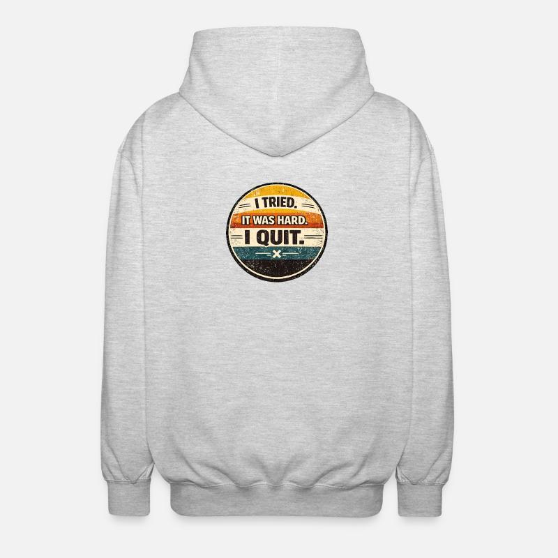 J’ai essayé, c’était difficile - Veste à capuche unisexe - gris clair chiné