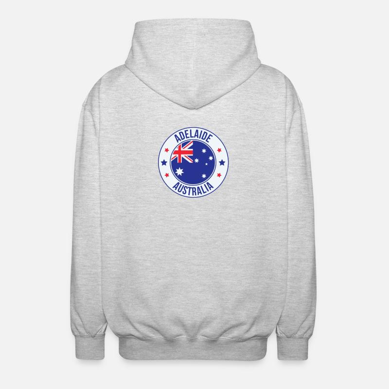 Adelaide Australien Runde Emblem - Unisex Kapuzenjacke - Hellgrau meliert