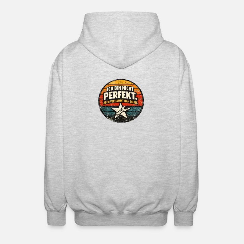 Nicht perfekt, aber nah dran - Unisex Kapuzenjacke - Hellgrau meliert