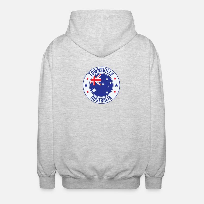 Emblème de Townsville Australie - Veste à capuche unisexe - gris clair chiné