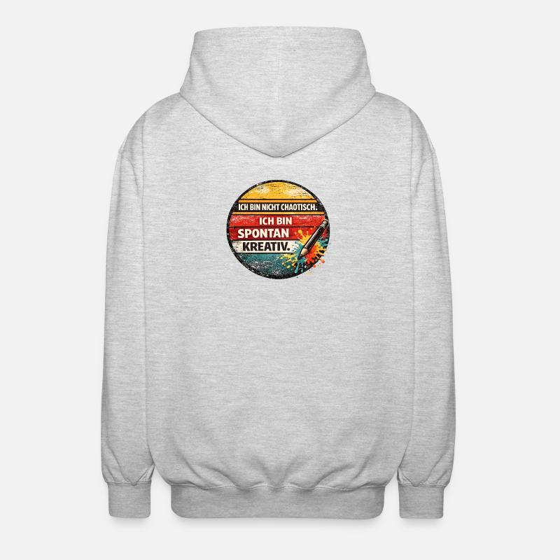 Spontaneously creative: Not chaotic - Unisex Hooded Jacket - light heather grey