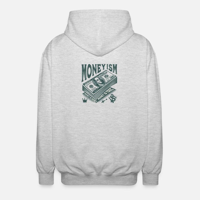 Money Is King Stack Artwork - Unisex Kapuzenjacke - Hellgrau meliert
