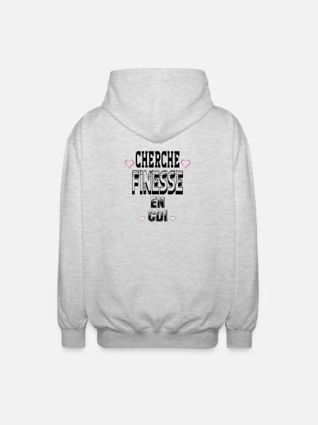Cherche Finesse en CDI - Veste à capuche unisexe - gris clair chiné