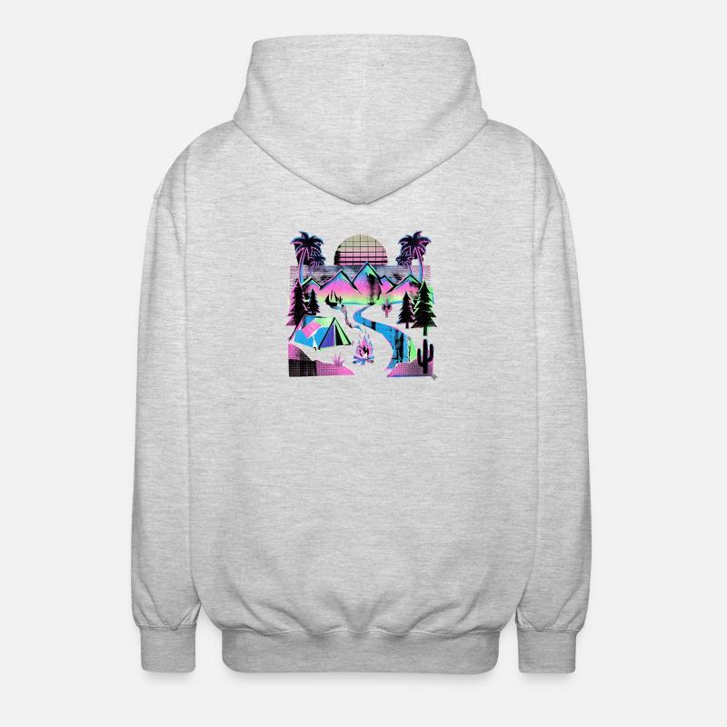 Retro Wave Camper - Veste à capuche unisexe - gris clair chiné