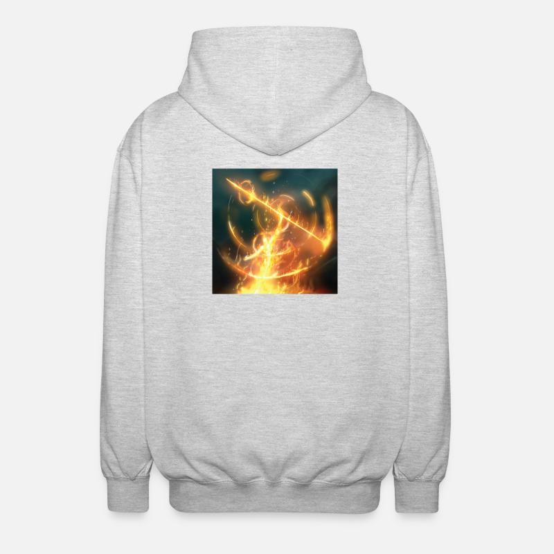 Fire Spear - Unisex Hooded Jacket - light heather grey