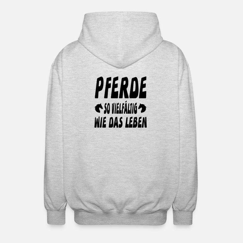 Pferde - Unisex Kapuzenjacke - Hellgrau meliert