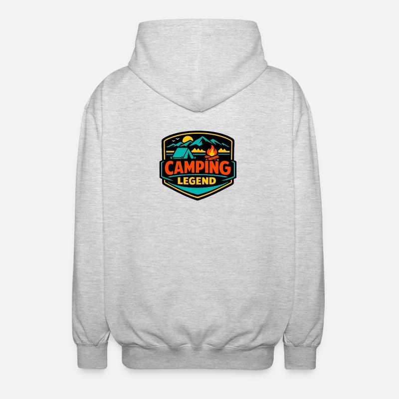 Insigne de Légende du Camping - Veste à capuche unisexe - gris clair chiné