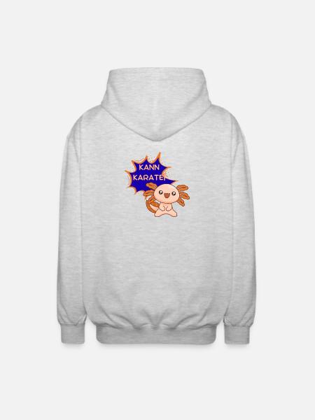 Can karate! Axolotl – Funny Kawaii T-Shirt - Unisex Hooded Jacket - light heather grey