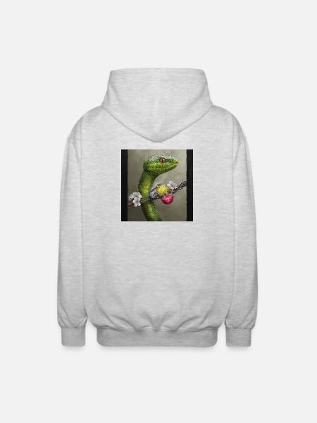 Snake and electricity - Unisex Hooded Jacket - light heather grey