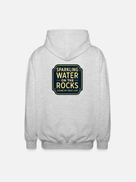 Sparkling water on rocks neon - Unisex Hooded Jacket - light heather grey