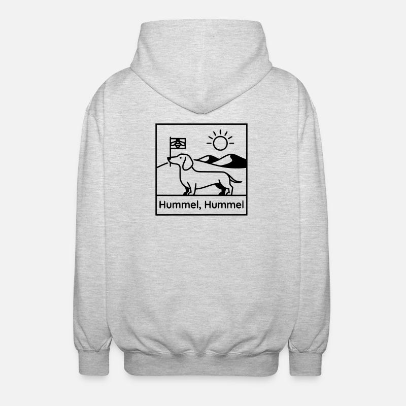 dackel hummel hummel - Unisex Kapuzenjacke - Hellgrau meliert