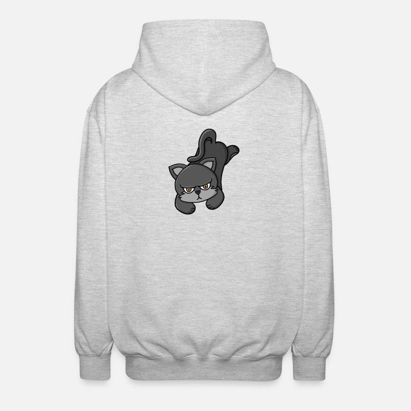 Chat Gris Grognon - Veste à capuche unisexe - gris clair chiné