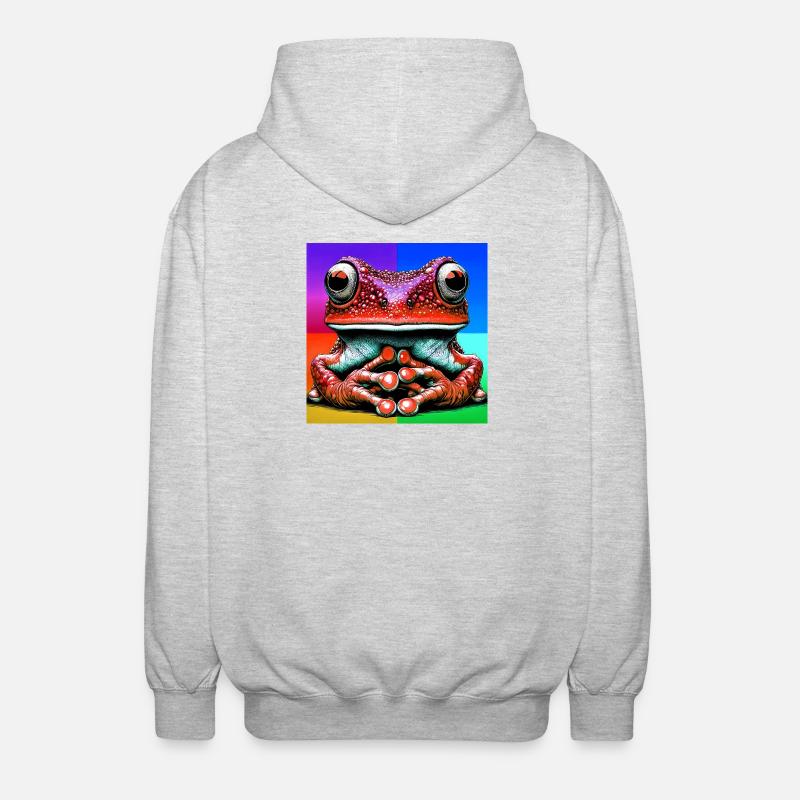 Frosch - Unisex Kapuzenjacke - Hellgrau meliert