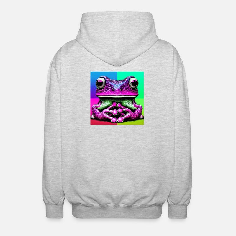 Frosch - Unisex Kapuzenjacke - Hellgrau meliert
