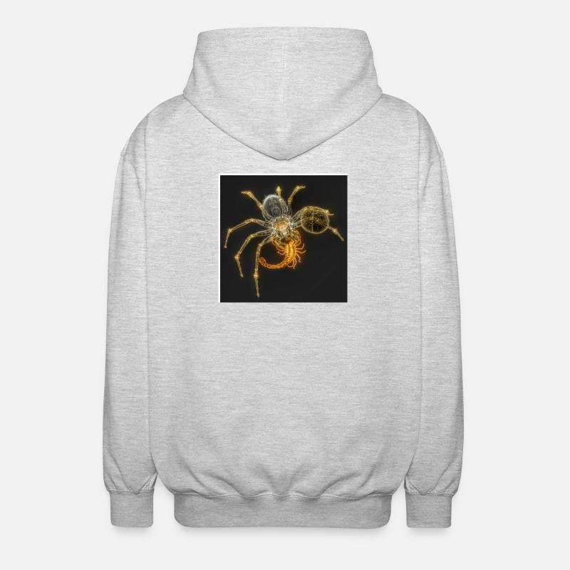 Neon Arachnide Design - Unisex Kapuzenjacke - Hellgrau meliert