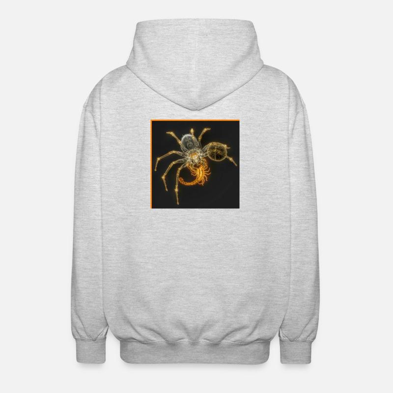 Araignée néon avec des queues funky - Veste à capuche unisexe - gris clair chiné